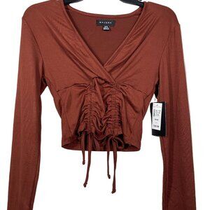 NWT Majora Long Sleeve Ruched Drawcord Top